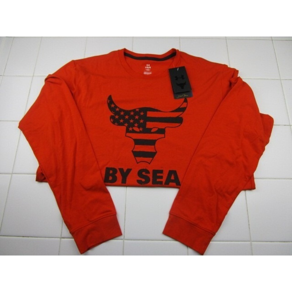 Under Armour Project Rock Veterans Day By Sea Long Sleeve Orange Men's Large